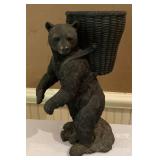 Resin Bear-Shaped Planter with Basket