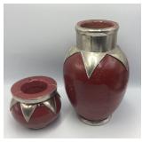 Mediterranean Living Ceramic Vase & Ashtray, Moroc