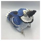 Handcrafted Folk Art Blue Jay Sculpture in Wood