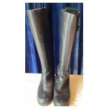 Aerosoles Black Knee-High Leather Riding Boots