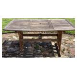 Rectangular Teak Wood Table with Slatted Top