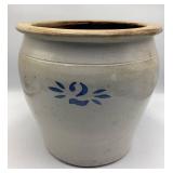 Stoneware Crock with Blue No. 2 Mark