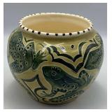 Handcrafted Ceramic Pot Featuring Frogs Design