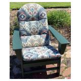 Green HDPE Plastic Adirondack Chair with Upholster