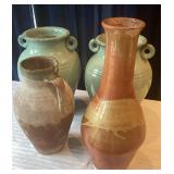 Turquoise Glazed Vases, Terracotta Olive Oil Jar &
