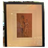 Picasso Reproduction Equestrian Sketch, 21 ins. by