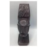 Vintage Hand-Carved African Tribal Man Head Sculpt