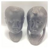 Vintage Tanzanian Hand-Carved Ebony Male & Female
