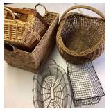 Woven & Metal Baskets with Handles