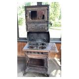 Antique Crystal Olive Cast Iron Stove