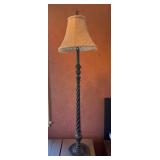 Decorative Barley-Twist Floor Lamp Beaded Shade