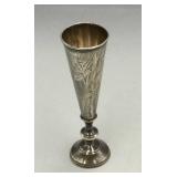 Sterling Silver Mini-Vase with Etched Florals