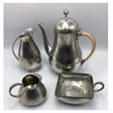 Royal Holland Pewter KMD Daalderop Art Deco Tea Se