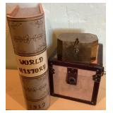 World History 1912 Concealed Box, Brass Cricket Bo