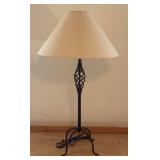 Wrought Iron Lamp with Paper Shade