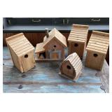 Woodlink & Bambeco Wooden Bird Houses, Set of 5