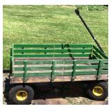 Metal Frame Wagon with Wood Base & Side Rails