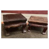 Antique Wooden Footstools Queen Anne-Style Leg
