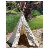Canvas Teepee with Wooden Poles, 56 ins. Height