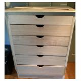Natural Wood Storage Cabinet With 6 Drawers