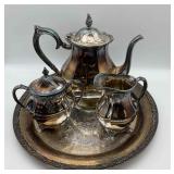Magic Rose 847 WM Rogers Bros. Silver-Plated Teapo