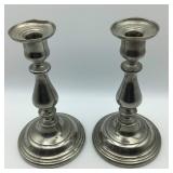International Pewter Candlestick Holders Stamped 2