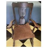 Vintage Wooden Rocking Chair with Cushion