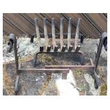 Heavy Duty Metal Fireplace Grate & Andirons