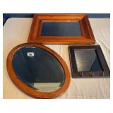 Three Mirrors with Wooden Frames