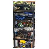 Garage Shelving Unit w/ L.L. Bean Snowshoes, Stanl
