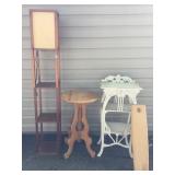 Lot of Wooden Furniture & Lamp Tower