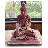 Seated Buddha Figure in Lacquered Wood