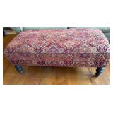 Turkish Kilim Ottoman Bench with Geometric Pattern