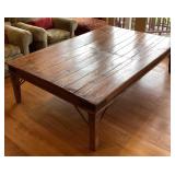 Rustic Reclaimed Wood Coffee Table Metal Accents
