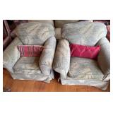 Traditional Armchairs with Palm Leaf Pattern Uphol