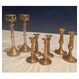 8 Brass Candlesticks in 3 Sizes