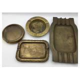 4 Brass Trays Including Apollo A1930