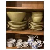 Crate & Barrel Green Dish Set with Deruta & Czech