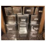 11 Rectangular Tin Spice Containers with Lids