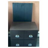4-Drawer Wooden Filing Cabinet with Separate Black