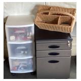 Grey Metal 3-Drawer File Cabinet with Lock & Key,