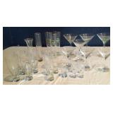Bar Ware Including Martini & Beer Glasses