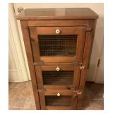 Country Style Maple Storage Cabinet with Porcelain