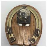 Equestrian-Themed Horseshoe Ink Well with Glass In