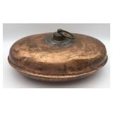 Vintage Copper Hot Water Bottle with Brass