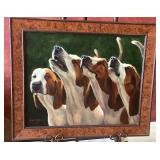 Linda M. Epstein Framed Painting of Hounds