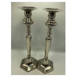 Pottery Barn Silver-Plated Candle Holders 16 ins.