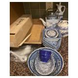 Dynasty Blue Asian Ware Lot with Tea Set & Accesso