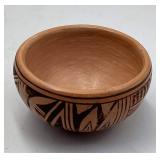 Vintage Polychrome Hand Coiled Hopi Pottery Bowl