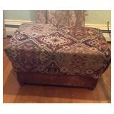 Upholstered Ottoman with Geometric Pattern